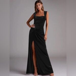 Azazie Black Maxi Dress